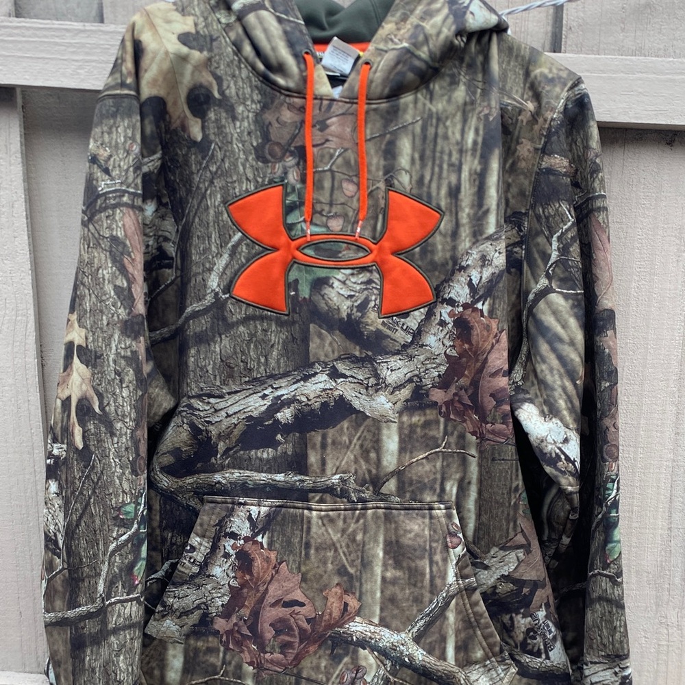 Under Armour Realtree Camo Hoodie with Bright Orange Logo